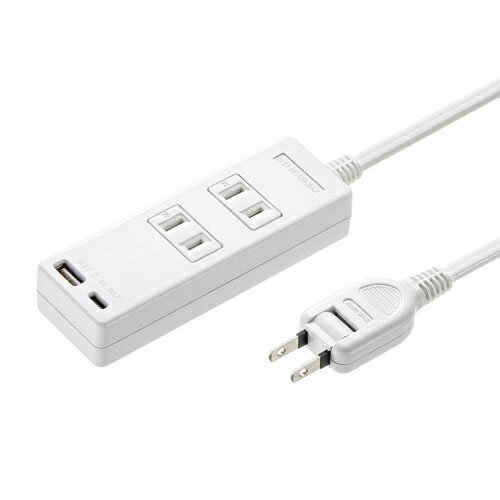 SANWA SUPPLY USB充電機能付きタップ Type-C搭載 TAP-B101UC-2W