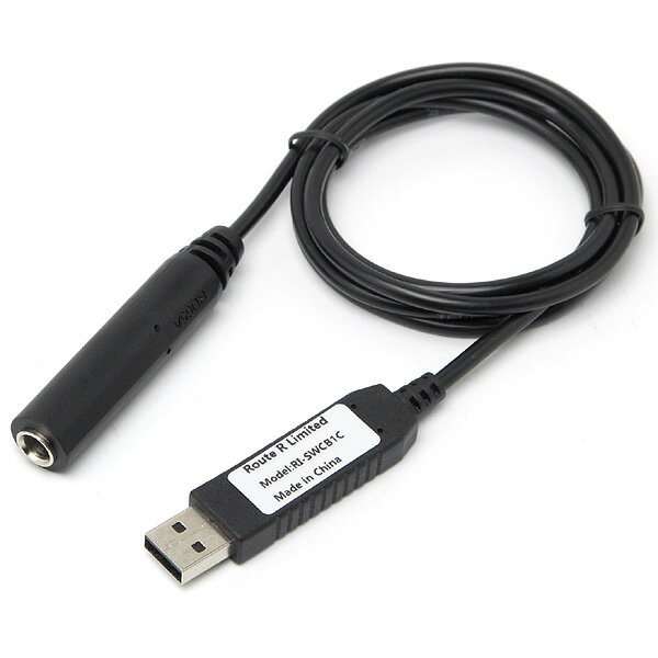 RouteR｜ルートアール 自作用USBスイッチケーブル フォーンジャックコネクタ付 ブラック RI-SWCB1C-A