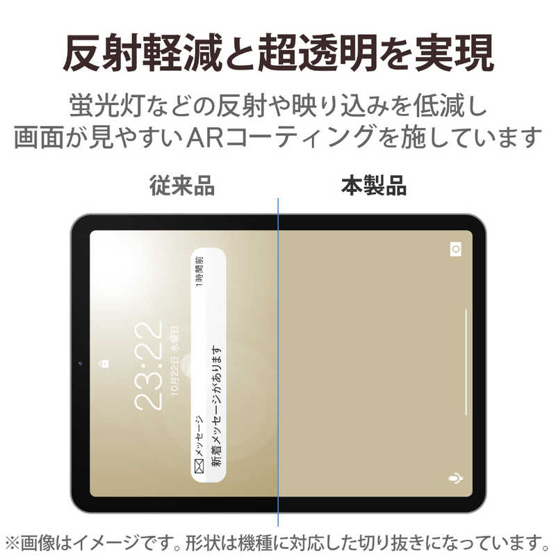 エレコム iPad 10.9インチ用 フィルム 超透明 衝撃吸収 指紋防止 反射軽減(1枚)