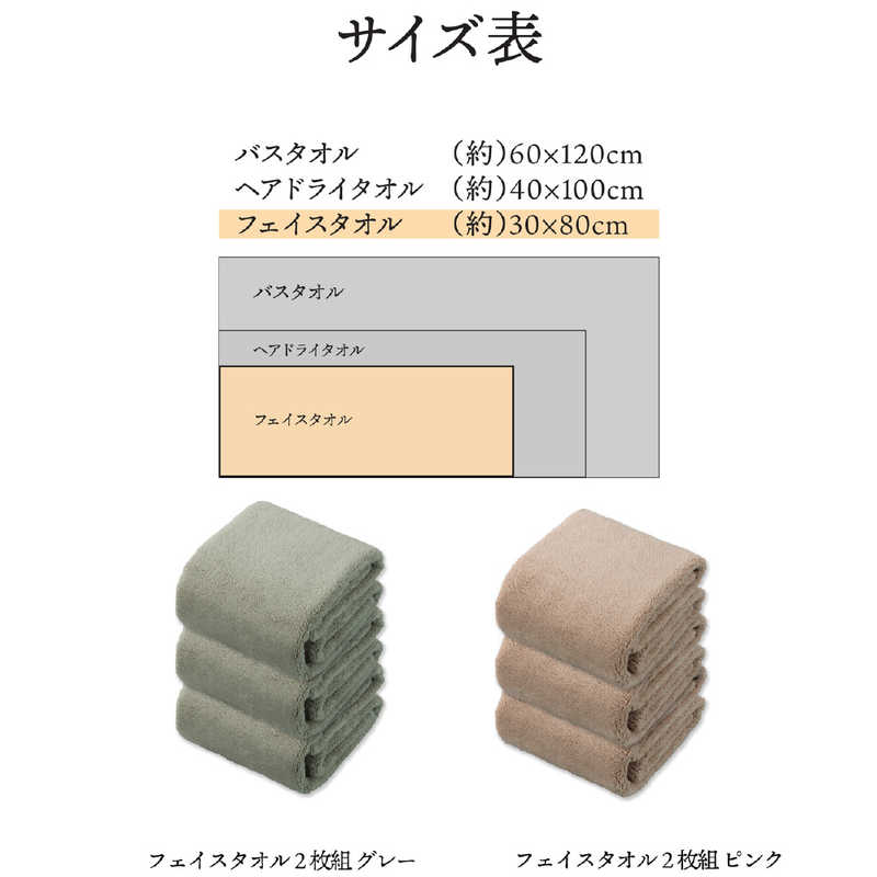 カラリ カラリデイ フェイスタオル ピンク(3枚入)