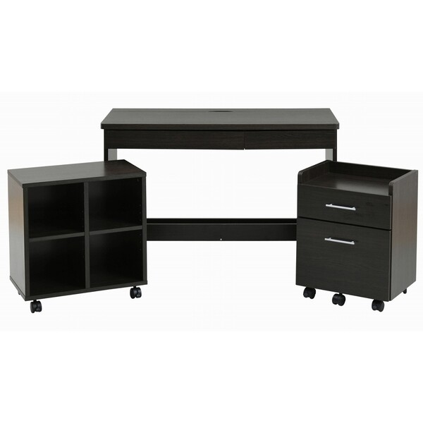 JKプラン シンプルなデスクにチェストとラックが付いたセットアイテム。 SGT-0126-DB シンプル チェスト ラック 配線収納 コンパクト デザイン 書斎 リビング サイズ 素材