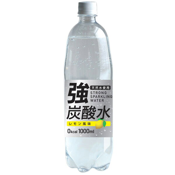 友桝飲料 強炭酸水レモン 1000ml