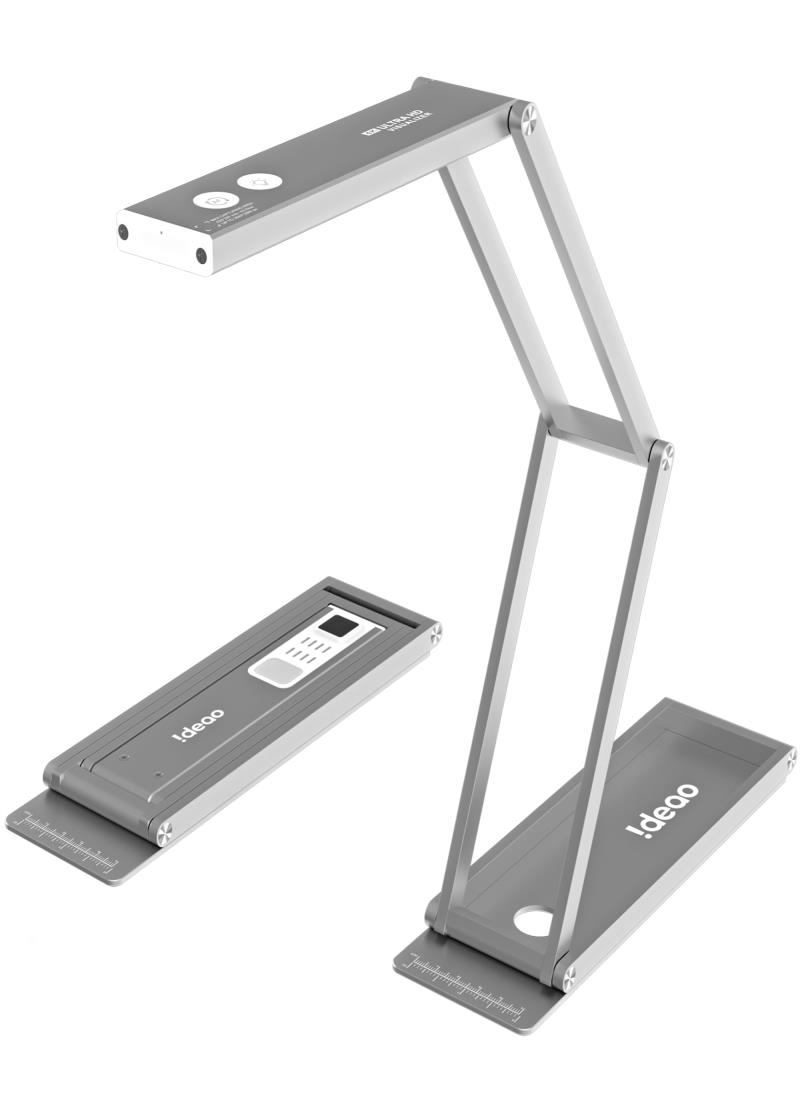 Ideao DC400 USB Webカメラ/実物投影機 1300万画素 4K/30fps & 1080P/60fps 書画カメラにもなる2-in-1 A3サイズ& 10cm近接撮影 折りたたみ式ポータブル マイク内蔵 Win/Mac/ChromeBook用 プラグ＆プレイ LEDラ