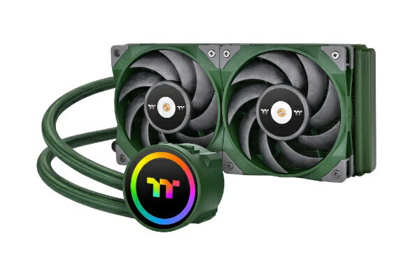 THERMALTAKE｜サーマルテイク 水冷CPUクーラー 120mmファンx2 LGA2066/2011-3/2011/1700/1200/1156/1155/1151/1150・AM4/AM3+/AM3/AM2+/AM2/FM2/FM1 TOUGHLIQUID 240 ARGB Sync レーシング・グリーン CL-W319-PL12RG-A