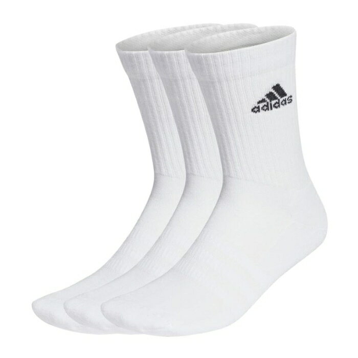 ADIDAS アディダス 31_SPWクッション3Pクルーソックス EBB96 色 : WHT/BLK サイズ : L