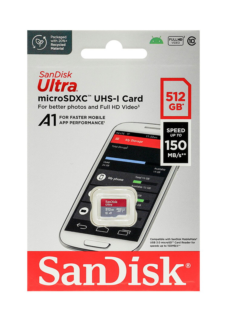 SanDisk M51 SDSQUAC-512G-GN6MN 512GB MicroSDXC UHS-I Class10 R-150M アダプタなし 高崎モントレー