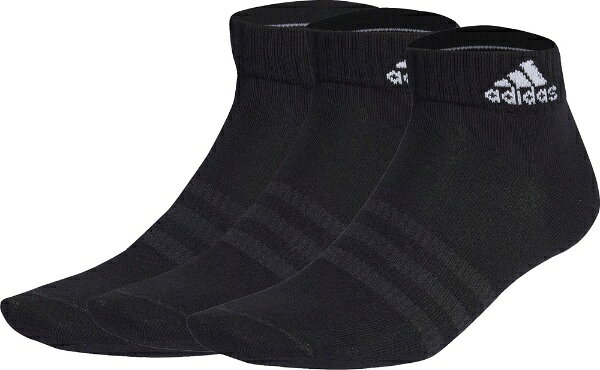 アディダス｜adidas ユニセックス 薄手・軽量アンクルソックス3足組 Lサイズ：28cm～30cm/ブラック×ホワイト EBL54