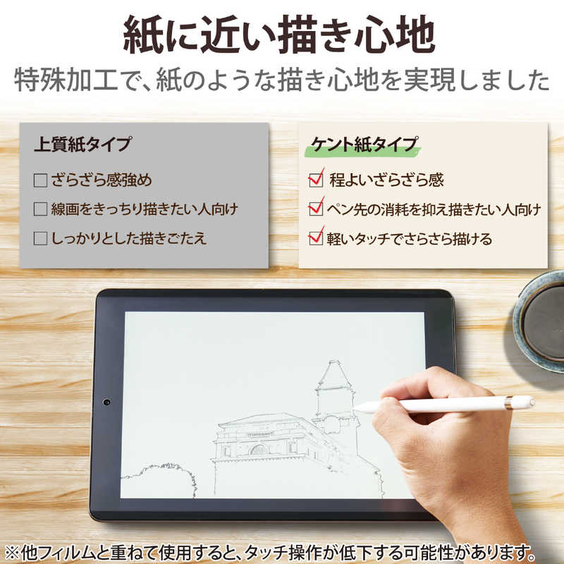 エレコム iPad Pro 11インチ用 絵心地ガラスフィルム 反射タイプ ケント紙(1個)