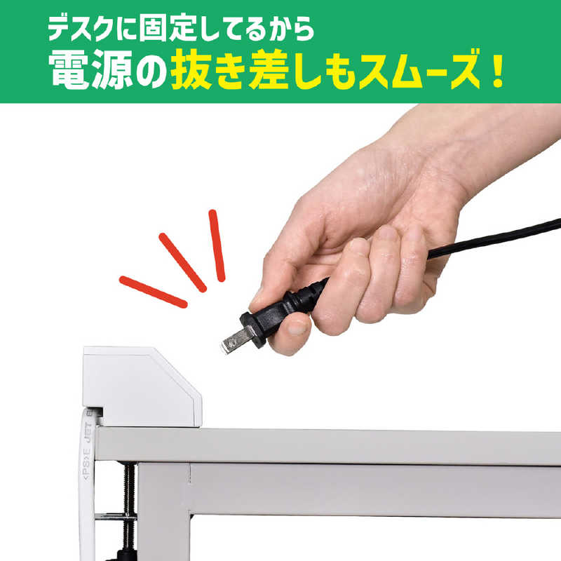 ELPA デスク電源タップ AC4個口 USB2ポート 2m WLS-DS4232SUA(W)