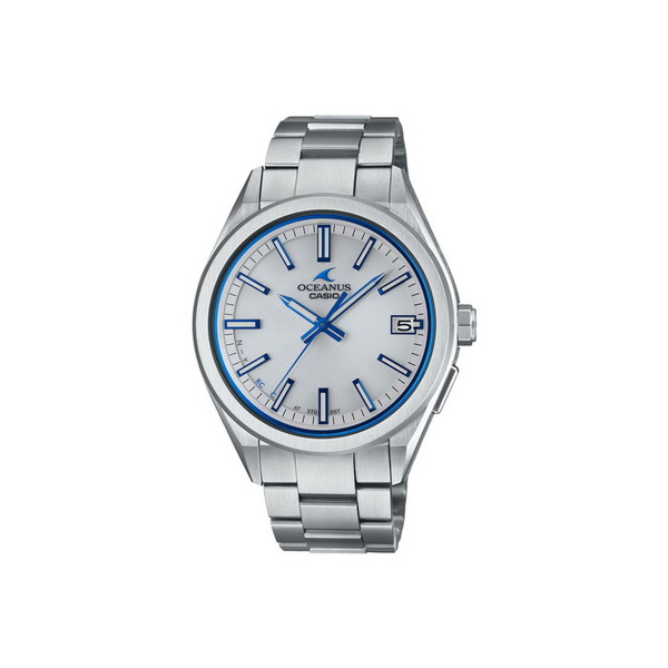 ★送料無料・未使用★お洒落　カシオ　オシアナス　OCW-T200SLE-2AJR Casio Oceanus 41mm Stainless Steel Case, Blue Leather Strap