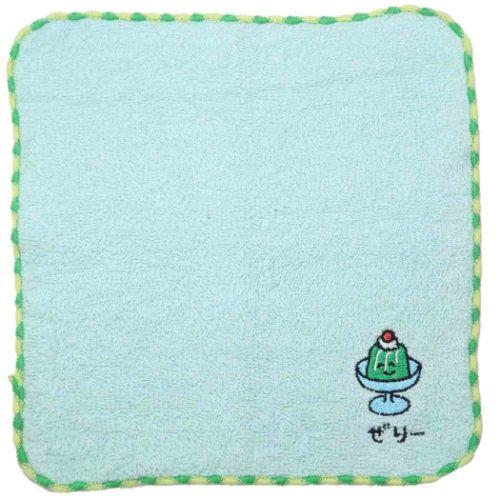 おえかきさん ミニタオル ワンポイント刺繍ハンカチタオル ぜりーさん オクタニ 汗拭きタオル グッズ