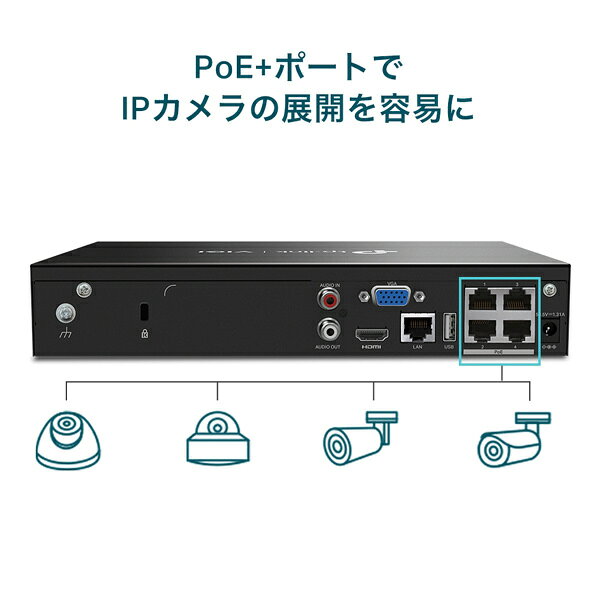 楽天市場】TP-LINK VIGI NVR1004H-4P 4チャンネル PoE+ ネットワーク