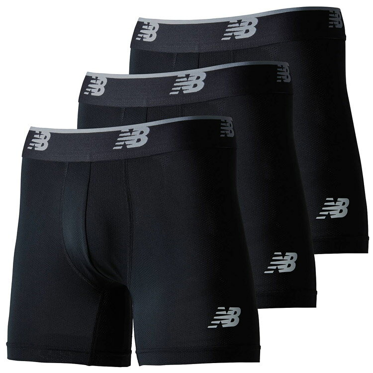 New Balance ニューバランス メッシュボクサー 5インチ 前閉じ 3P メンズ アンダーウェア/パンツ S BKK ブラック/ブラック NBJ-LAU13015-BKK