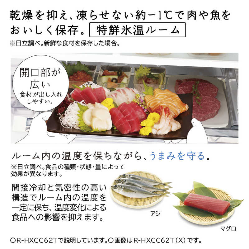 HITACHI 485L 6ドア冷蔵庫 R-HWC49T(W)