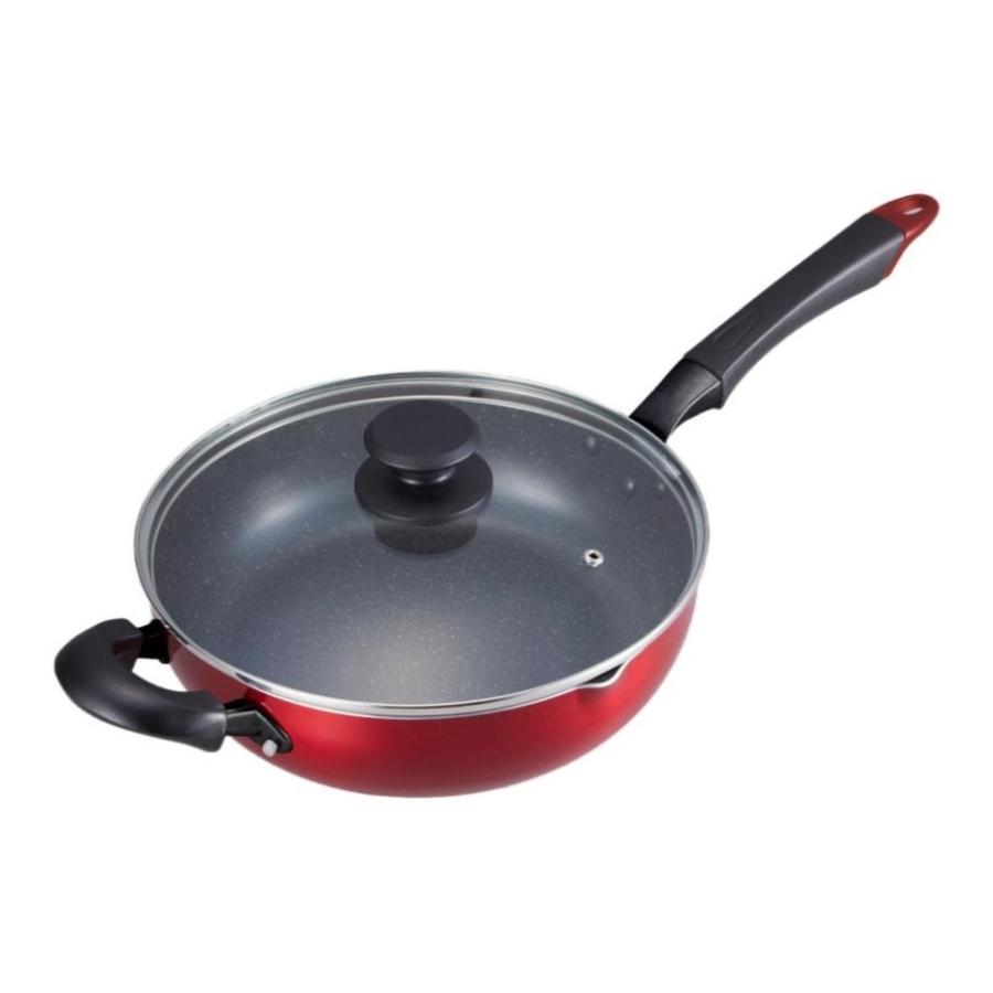竹原製缶 グッドフル IH深型フライパン 22cm ガラス蓋付き PK-522G