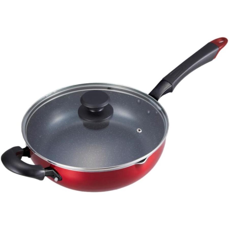 10月限定エントリー 竹原製缶 グッドフル IH深型フライパン 26cm ガラス蓋付き PK-526G