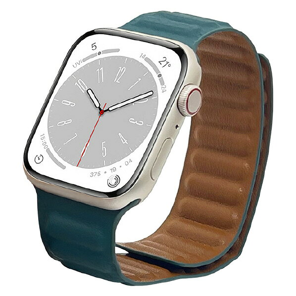 ラスタバナナ|RastaBanana Apple Watch用バンド Series 8/7/6/5/4/3/SE第2世代/SE 41mm/40mm/38mm マグネットレザー グリーン RBAWM7440GR