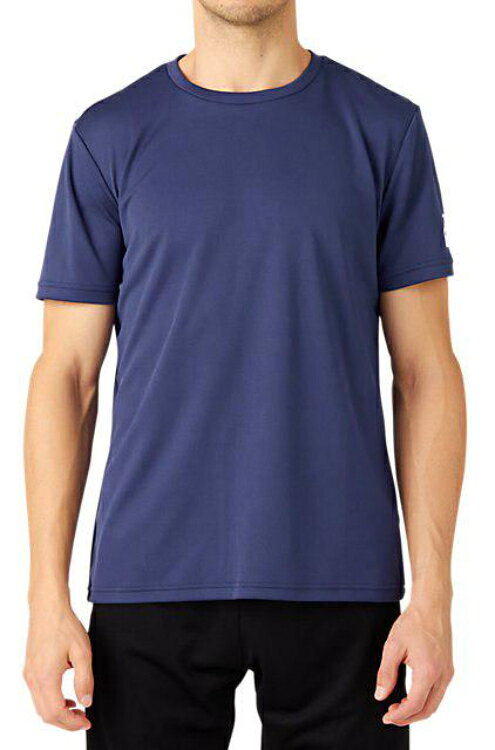 アシックス メンズ ワンポイント半袖シャツ ピーコート・サイズ:XS 2031D730-400-XS TEAM ONE POINT SLEEVE SS