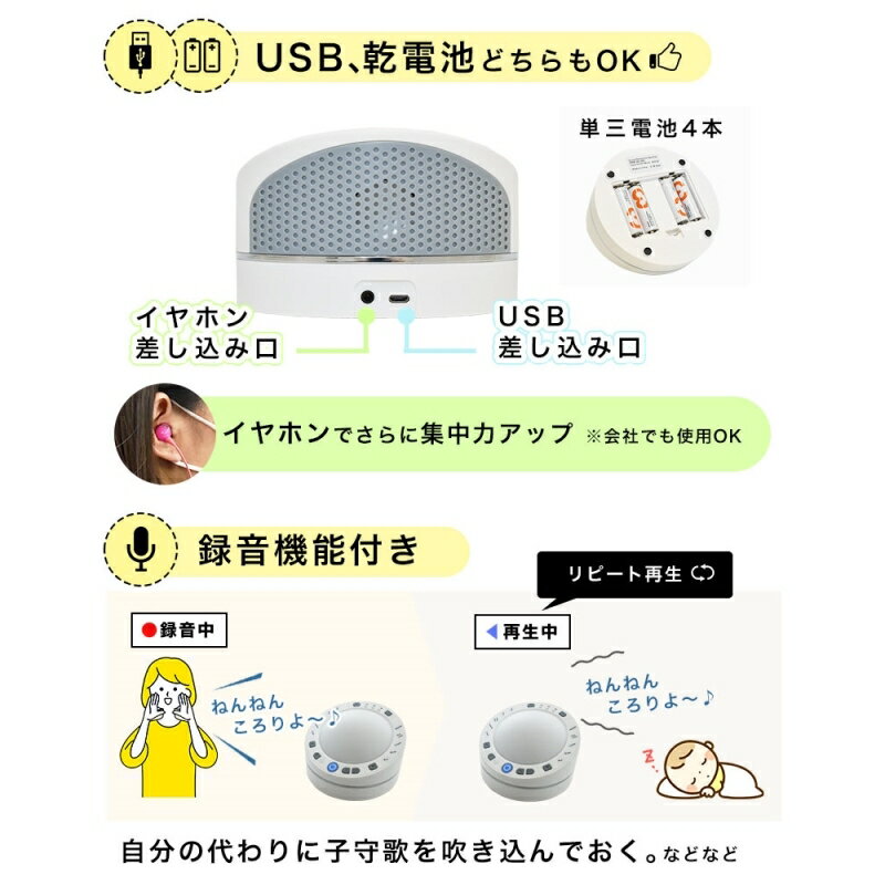 サンコー ホワイトノイズサウンドボックス CWNS21FWH(1個)