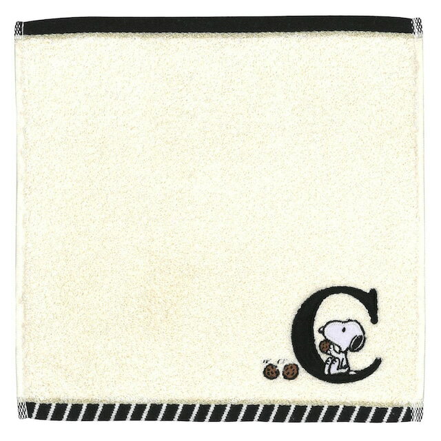 スヌーピー　ふわふわイニシャル　ミニタオル　Ｃ