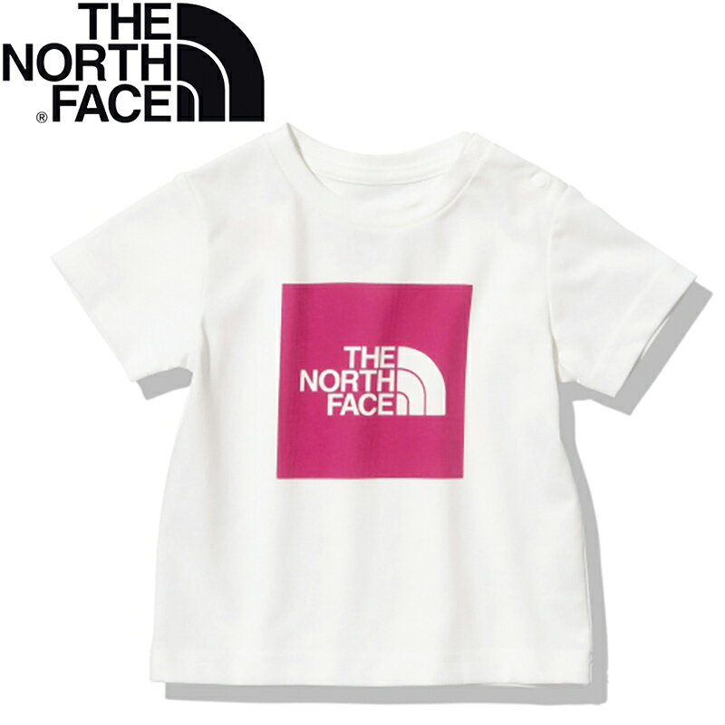 THE NORTH FACE ザ・ノース・フェイス Baby’s SHORT SLEEVE COL SQU-LG TEE ベビー 90cm ホワイト×ニュートープ WN NTB32361