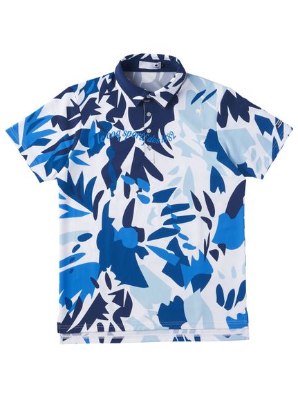 ルコックゴルフ EXcDRYボタニカル柄半袖シャツ メンズ 2023春夏 ゴルフウェア QGMVJA12