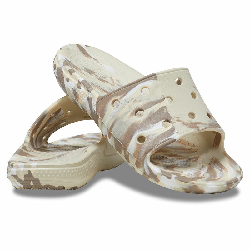 CROCS クロックス CLASSIC CROCS MARBLED SLIDE 27cm M9 Bone/Multi 206879