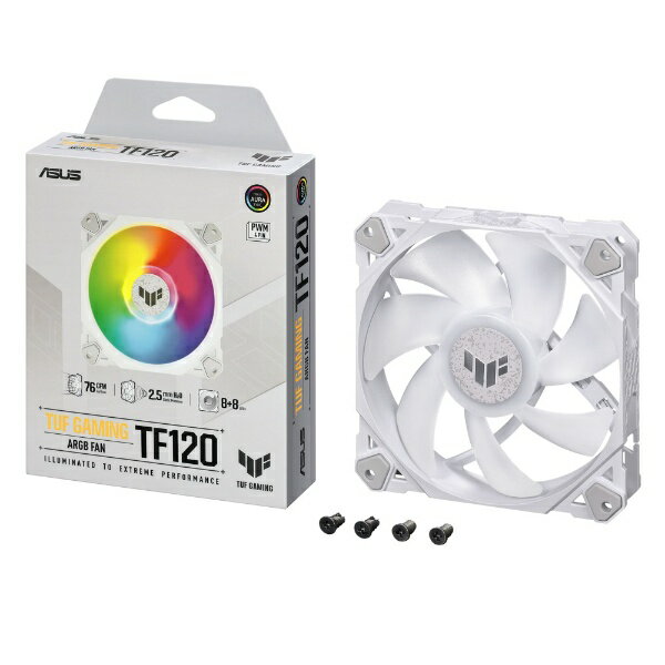 ASUS｜エイスース ARGB ケースファン TUF Gaming TF120 Fan 120mm ホワイト TUFGAMINGTF120ARGBW