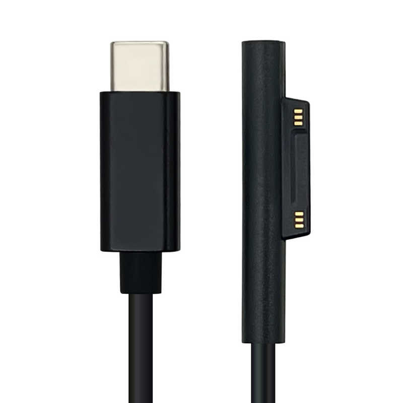 ラスタバナナ｜RastaBanana USB-C ⇔ Surfaceケーブル 充電 /1.5m /USB Power Delivery /45W Surface Go3 /Go2対応 ブラック R15CACS3A01BK