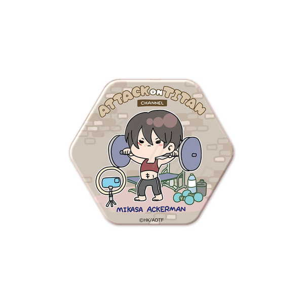 進撃の巨人 The Final Season 六角形缶バッジ Mocho-B ミカサ グッズ