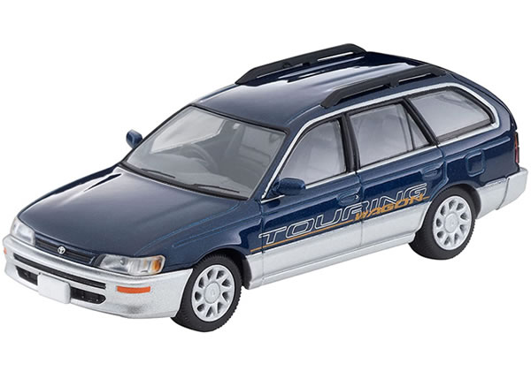 トミカリミテッドヴィンテージＮＥＯ　ＬＶ-Ｎ２８７ａ　トヨタ　カローラワゴン　Ｌツーリング　オプション装着車（青／銀）９６年式