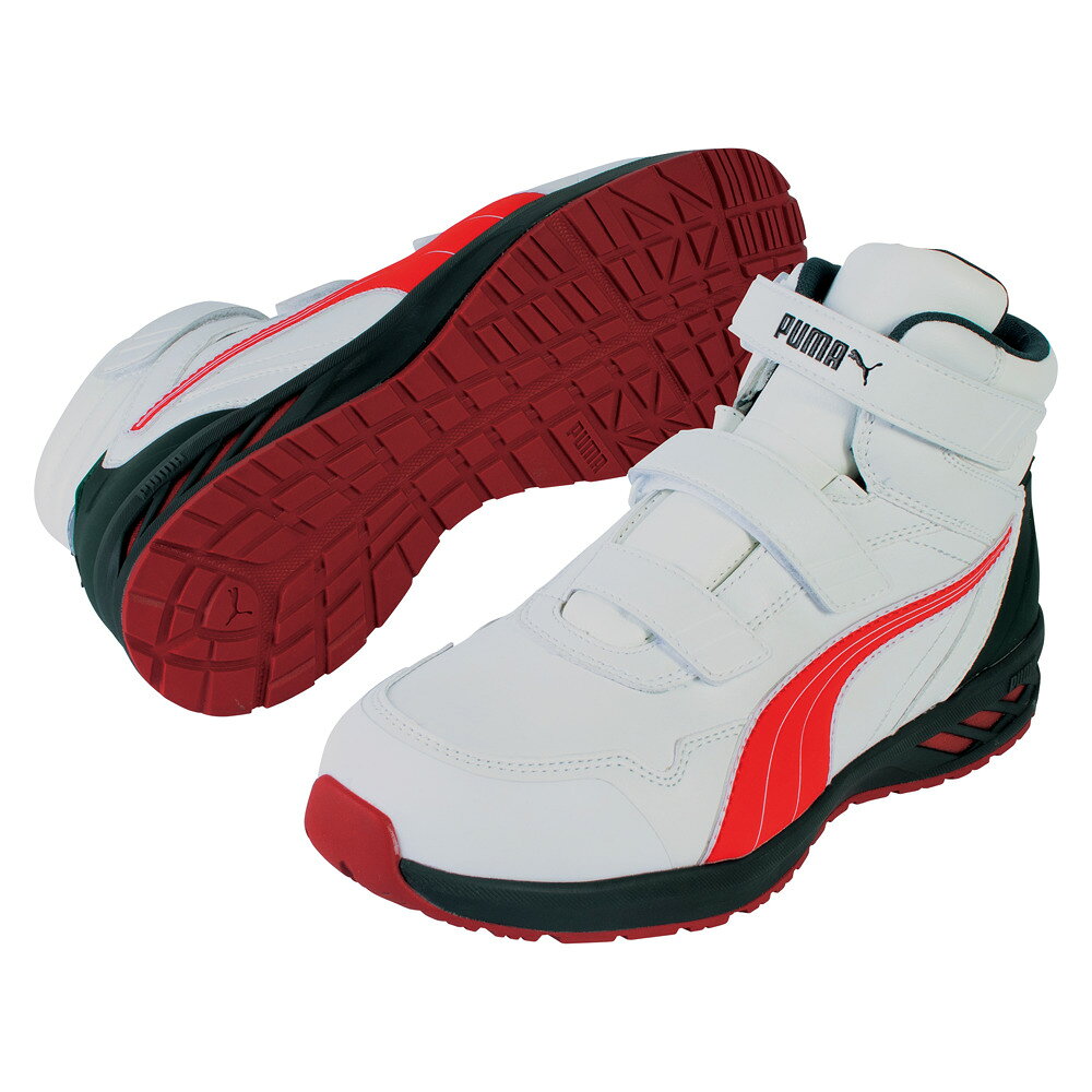 プーマ PUMA 安全靴 Rider2.0 WHITE RED MID 26.0 #63.356.0