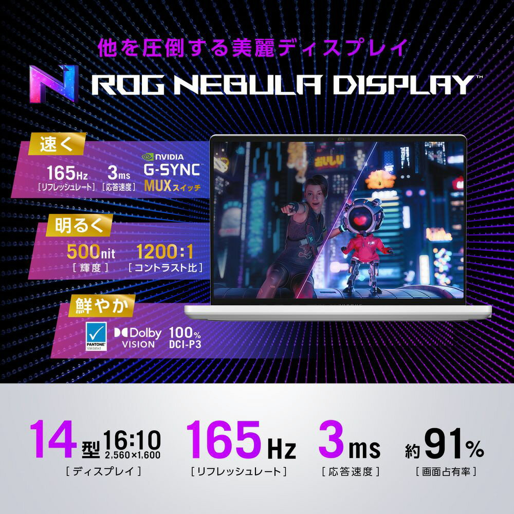 ASUS ゲーミングノートパソコン R.O.G. ZEPHYRUS GA402XV-R9R4060WL