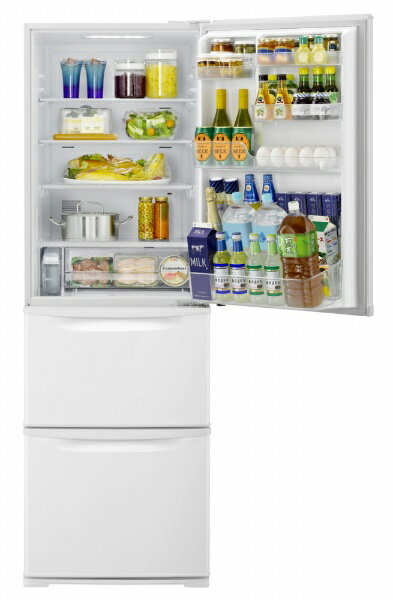 Panasonic 365L 3ドア冷蔵庫 NR-C374C-W