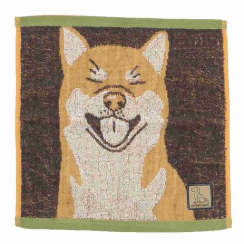 ワンダフルピース ハンドタオル ジャガードキャリータオル ラブアイズ 柴犬 いぬ 丸眞 かわいい グッズ