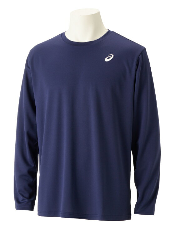 アシックス メンズ ドライ ワンポイント長袖シャツ ピーコート×ブリリアントホワイト・サイズ：2XL 2031E018-400-2XL ES DRY ONEPOINT LS SHIRT