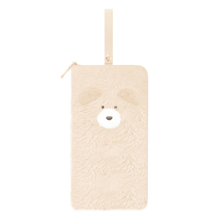 ほっこりモコモカペンライトポーチ ミルクティー