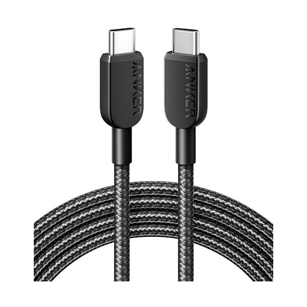 Anker 310 高耐久ナイロン USB-C & USB-Cケーブル 60W USB PD対応 MacBook Pro iPad Pro iPad Air 4 Galaxy S23 Pixel LG 他対応 (1.8m ブラック)