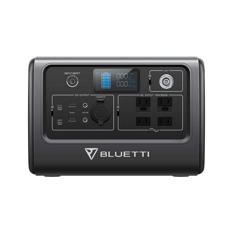 BLUETTI｜ブルーティ ポータブル電源 スチールグレー EB70S リン酸鉄リチウムイオン電池 /12出力 /AC・DC充電・ソーラー 別売