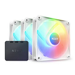 NZXT ケースファンx3 120mm /1800RPM ＋コントローラー F Series RGB CORE Fans ホワイト RF-C12TF-W1