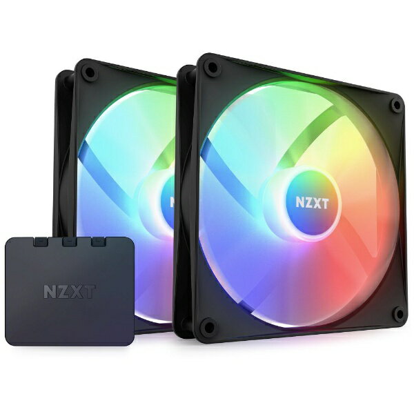 NZXT ケースファンx2 140mm /1500RPM ＋コントローラー F Series RGB CORE Fans ブラック RF-C14DF-B1