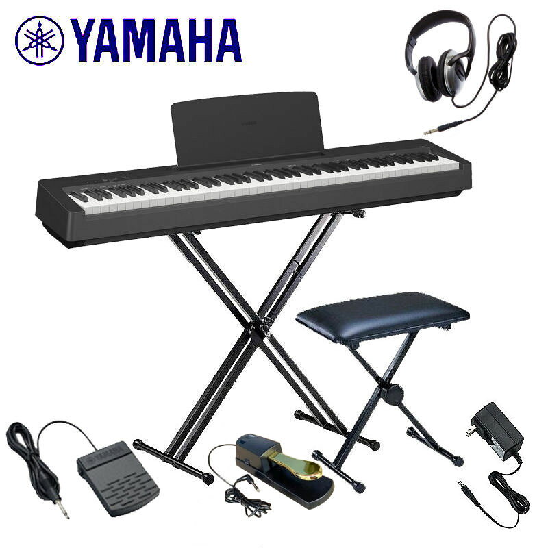 新品【最短翌日お届け】ヤマハ YAMAHA 電子ピアノ P-145B ブラック 88鍵盤 【ヘッドホン・ペダル付属】