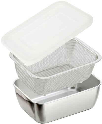 下村企販 シリコンフタ付 角バット&ザルセット 43376