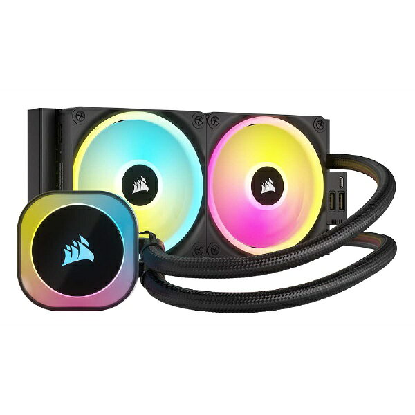 CORSAIR｜コルセア 水冷CPUクーラー 120mmファンx2 LGA 1700/1200/115X・AM5/AM4 iCUE LINK H100i RGB ブラック CW-9061001-WW