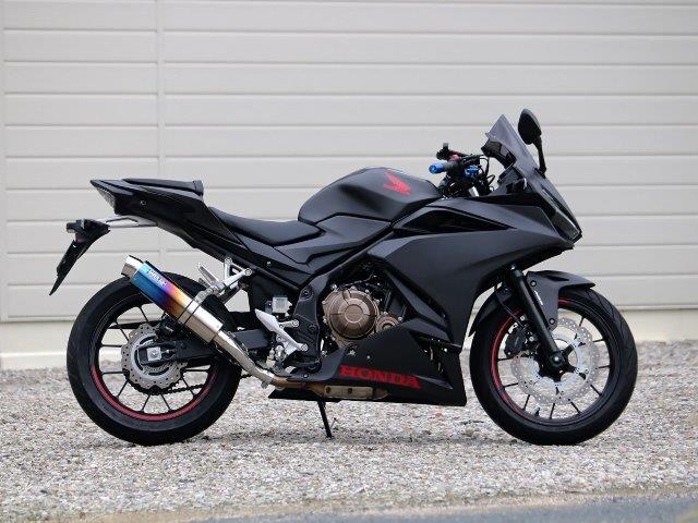 WR’S ダブルアールズ ラウンドタイプ スリップオンマフラー サイレンサータイプ：焼き色チタン CBR400R 400X HONDA ホンダ