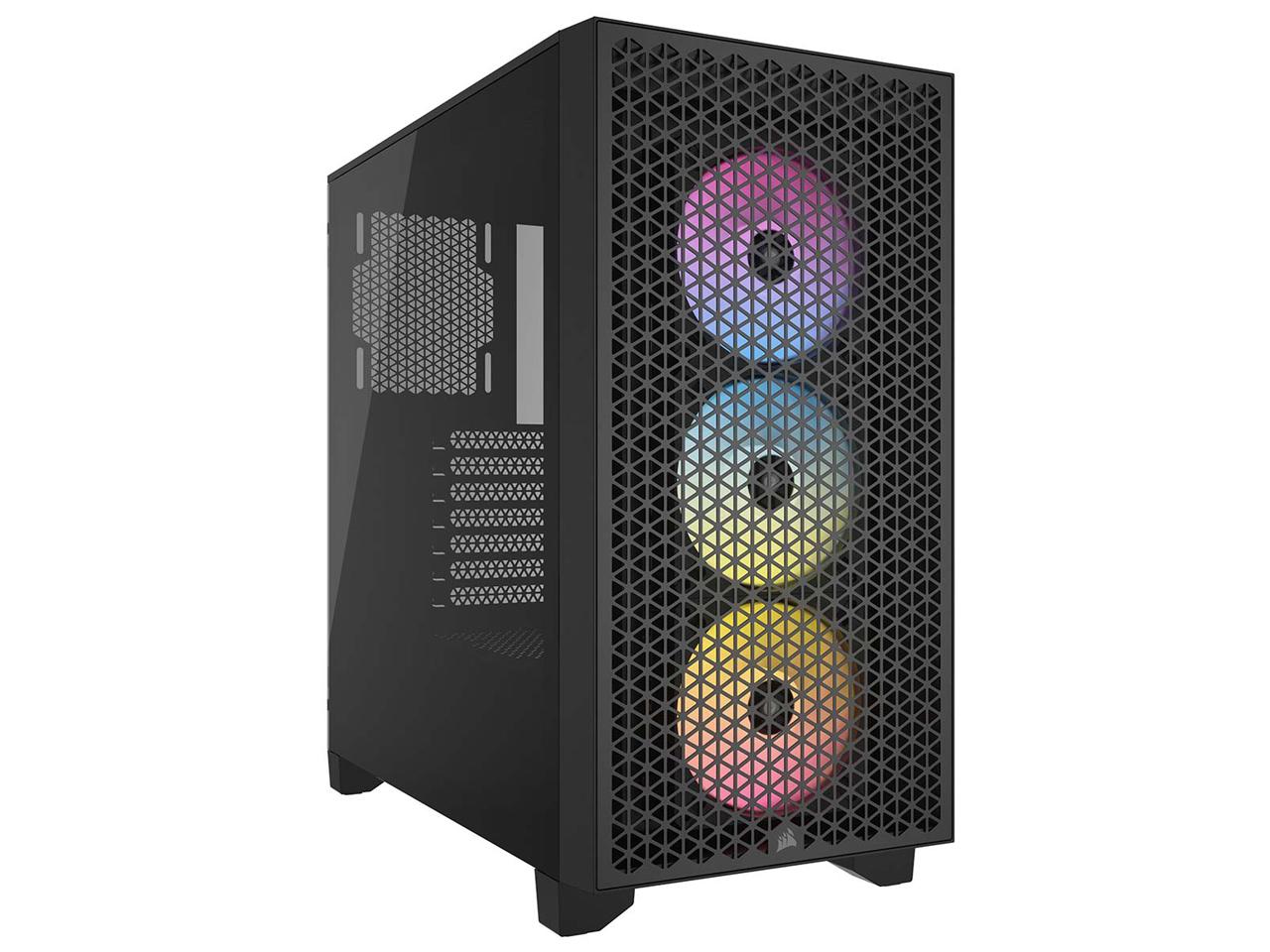 Corsair 3000D RGB Tempered Glass Mid-Tower. Black CC-9011255-WW