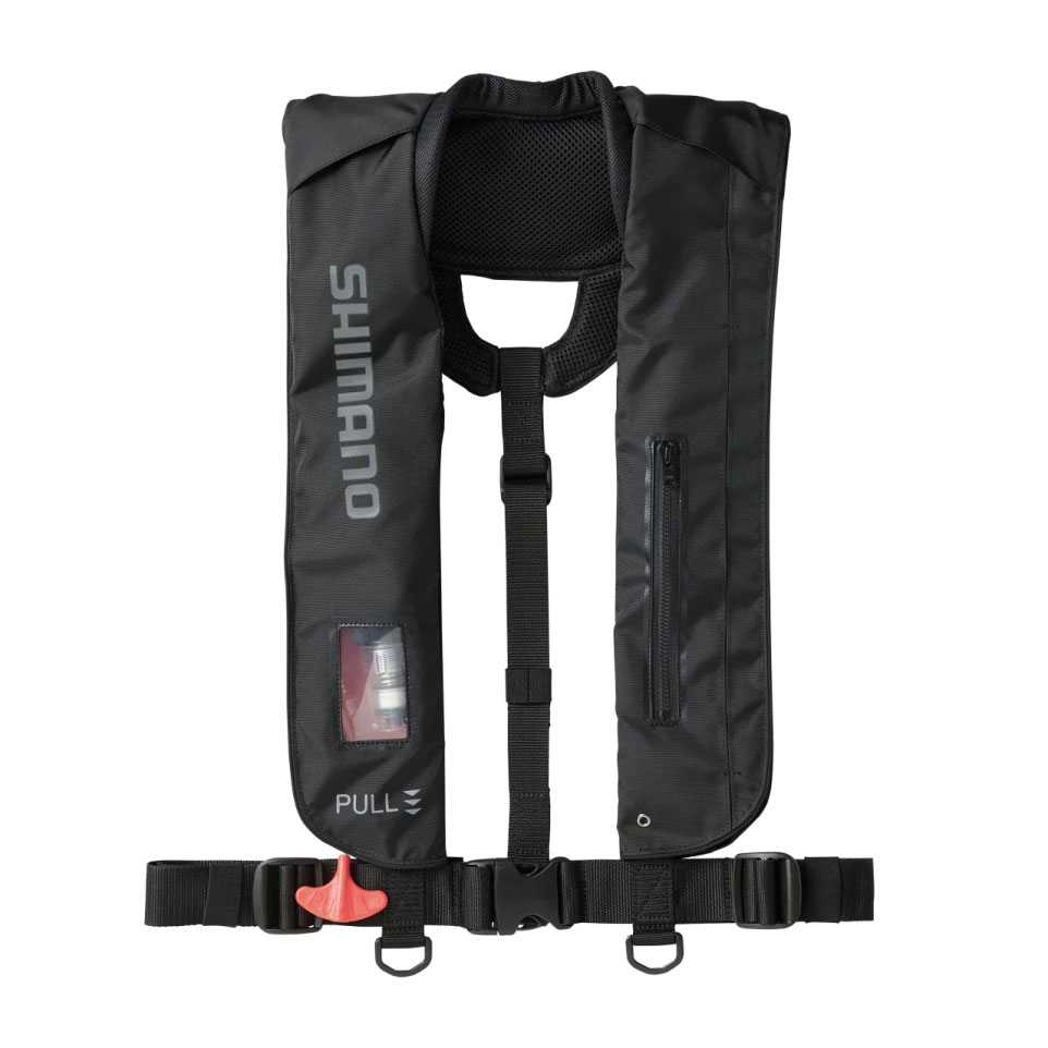 シマノ ライフジャケット VF-051K ラフトエアジャケット 膨脹式救命具 フルブラック フリーサイズ