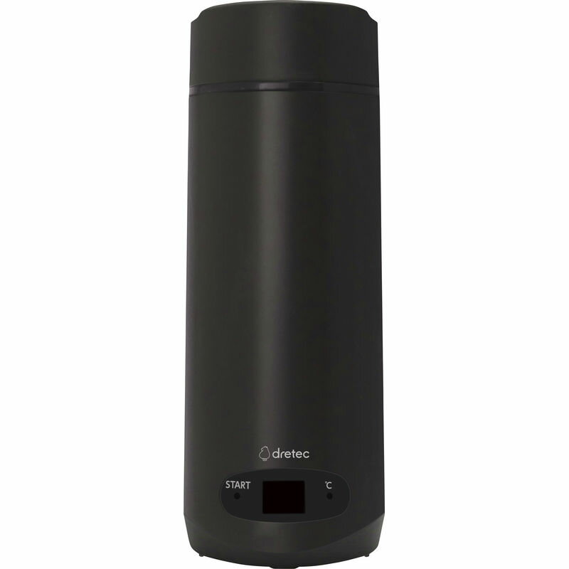 ドリテック｜dretec 沸かせる温調ボトル 0.35L ブラック PO-166BK
