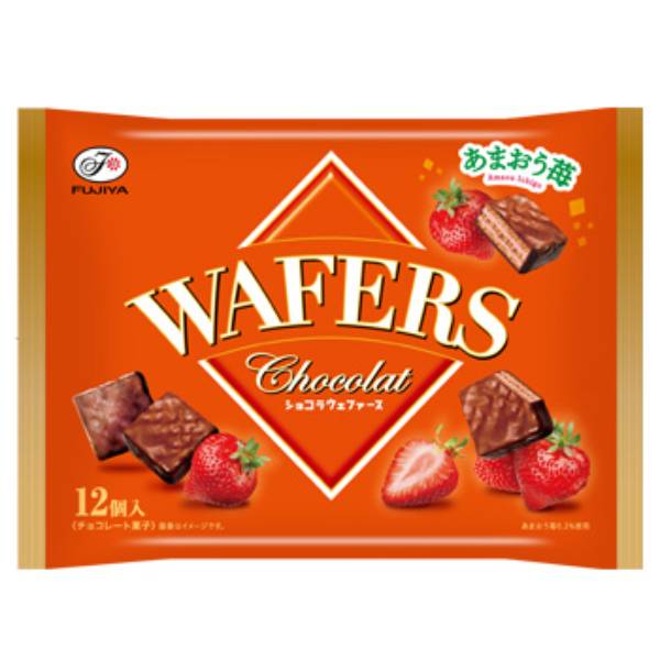 不二家 ショコラウェファース あまおう苺 袋 12個