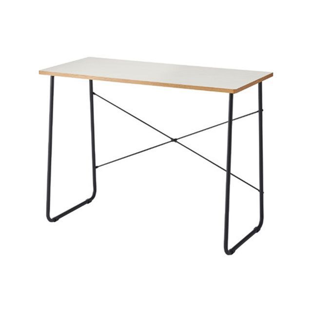 パソコンデスク 約幅100×奥行48×高さ75cm ホワイト スチール リビング 書斎 在宅ワーク インテリア家具 組立式